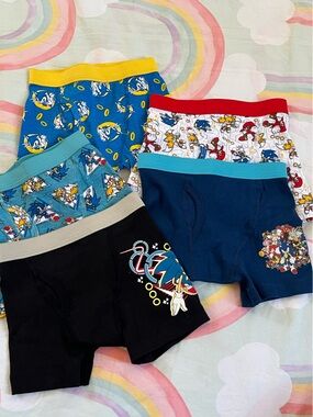 New Boys Boxer Briefs Sonic The Hedgehog 5 Pack Cotton Size 4